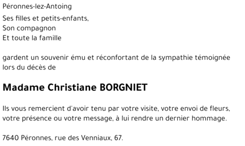 Christiane BORGNIET