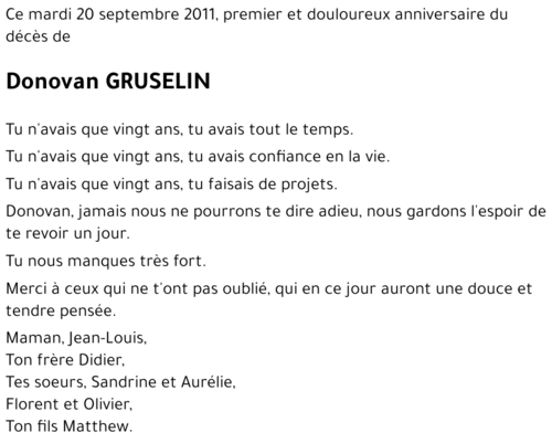 Donovan GRUSELIN