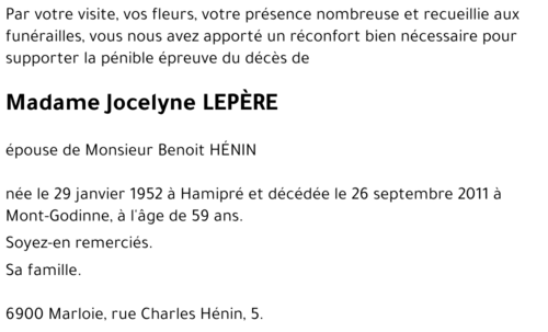 Jocelyne LEPÈRE