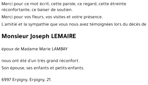 Joseph LEMAIRE