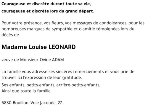 Louise LEONARD
