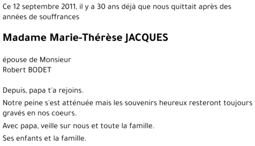 Marie-Thérèse JACQUES