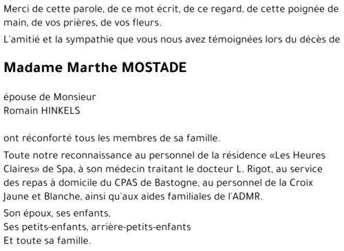 Marthe MOSTADE