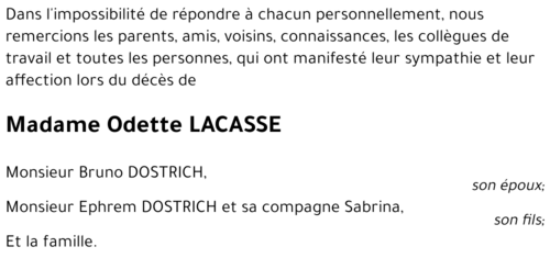 Odette LACASSE