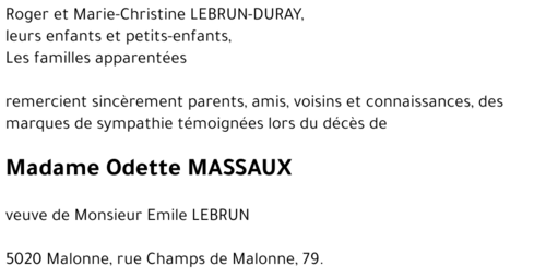 Odette MASSAUX