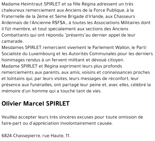 Olivier, Marcel SPIRLET