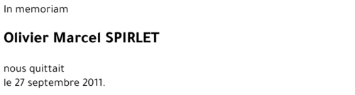 Olivier, Marcel SPIRLET