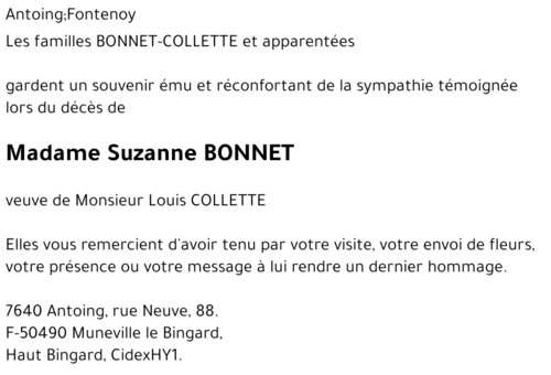 Suzanne BONNET