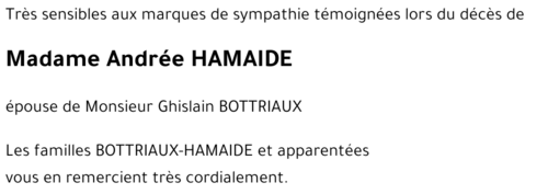 Andrée HAMAIDE