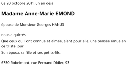 Anne-Marie EMOND
