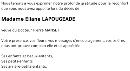 Eliane LAPOUGEADE