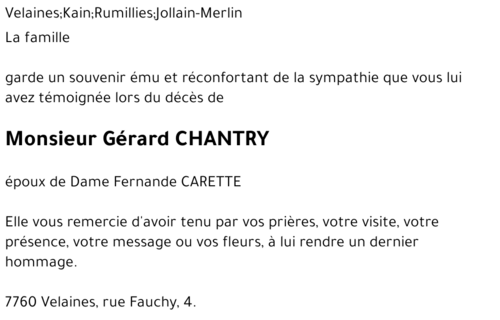 Gérard CHANTRY