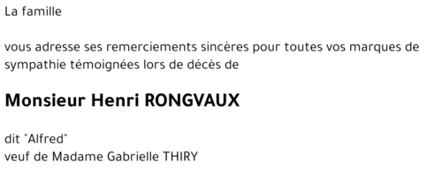 Henri RONGVAUX « dit Alfred »