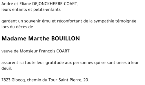 Marthe BOUILLON