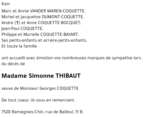 Simonne THIBAUT