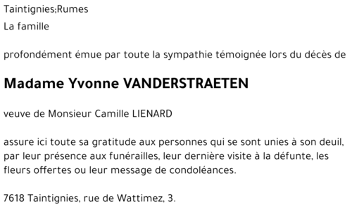 Yvonne VANDERSTRAETEN