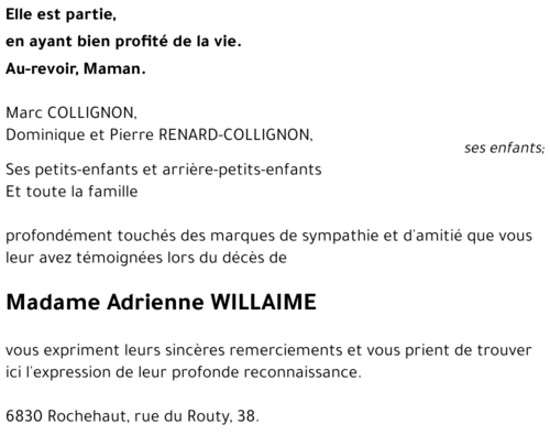 Adrienne WILLAIME