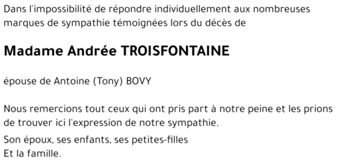 Andrée TROISFONTAINE