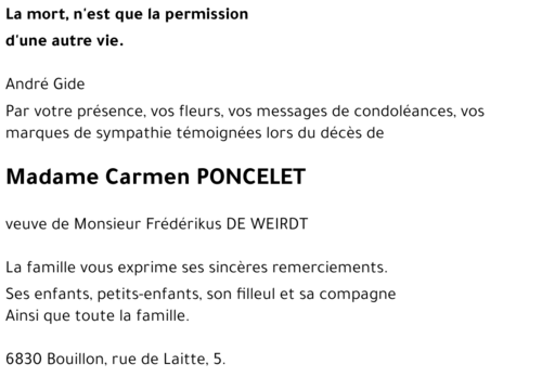 Carmen PONCELET