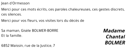 Chantal BOLMER