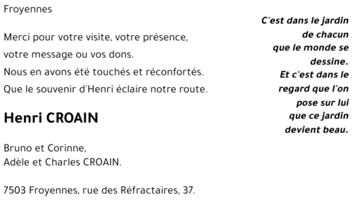 Henri CROAIN