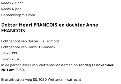 Henri en Anne FRANCOIS