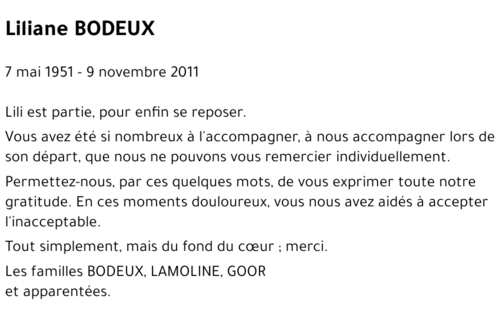 Liliane BODEUX