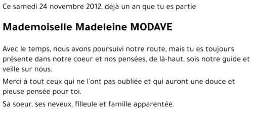Madeleine MODAVE