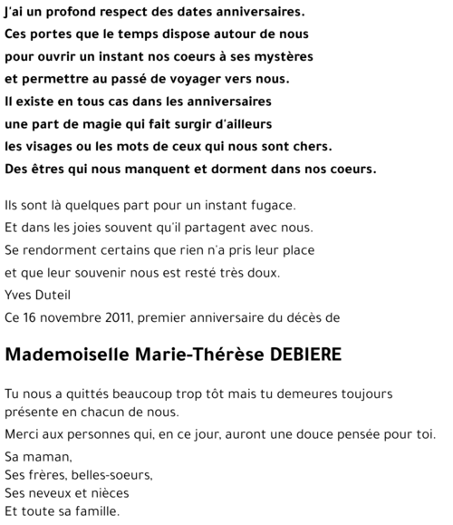 Marie-Thérèse DEBIERE