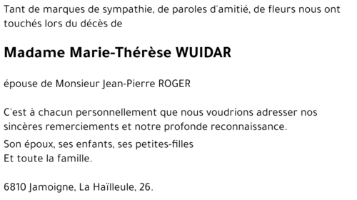 Marie-Thérèse WUIDAR