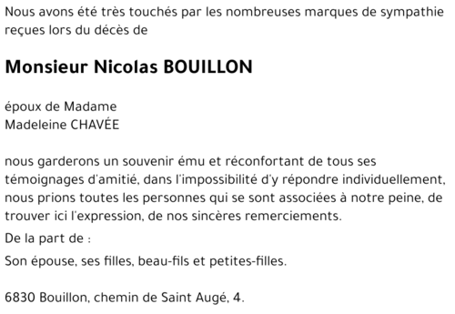 Nicolas BOUILLON