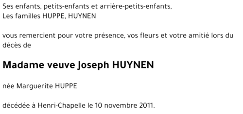 veuve Joseph HUYNEN