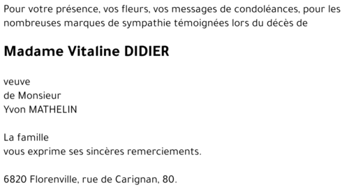 Vitaline DIDIER