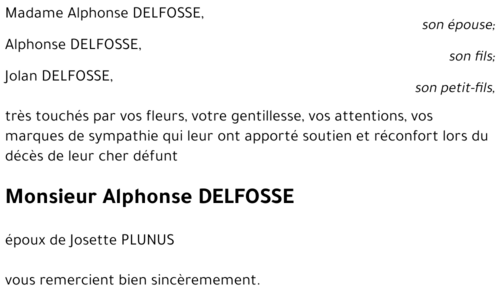 Alphonse DELFOSSE