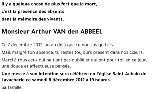 Arthur VAN den ABBEEL