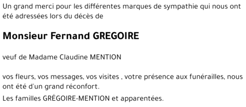 Fernand GREGOIRE