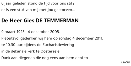 Gies DE TEMMERMAN