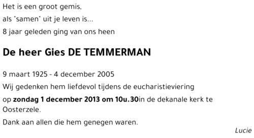 Gies DE TEMMERMAN