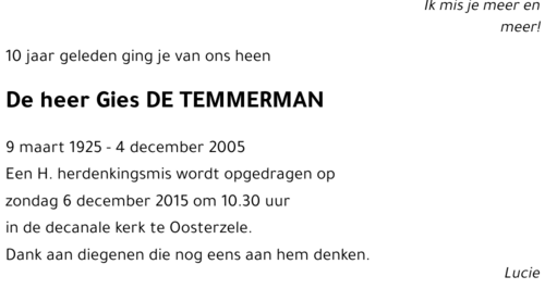 Gies DE TEMMERMAN
