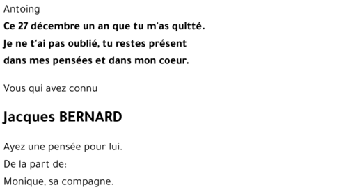 Jacques BERNARD