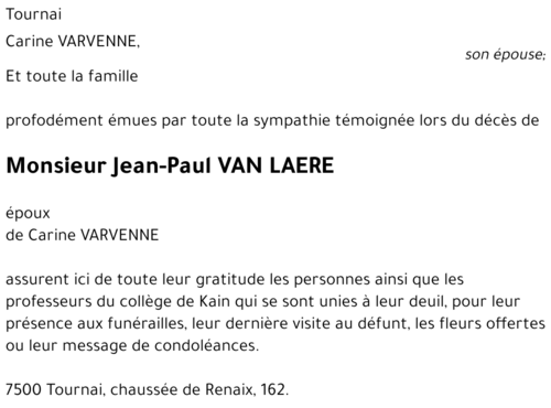 Jean-Paul VAN LAERE