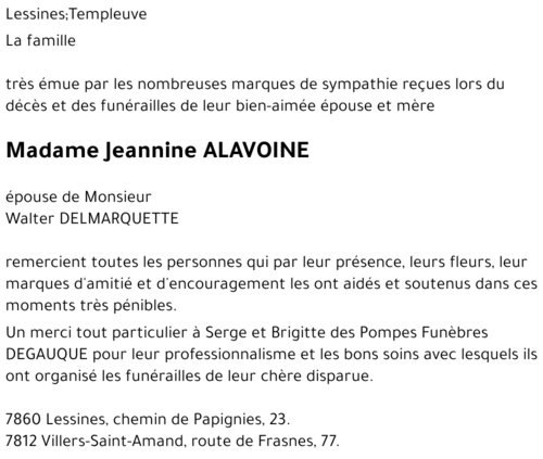 Jeannine ALAVOINE