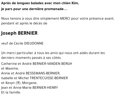 Joseph BERNIER