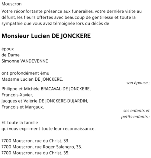 Lucien DE JONCKERE