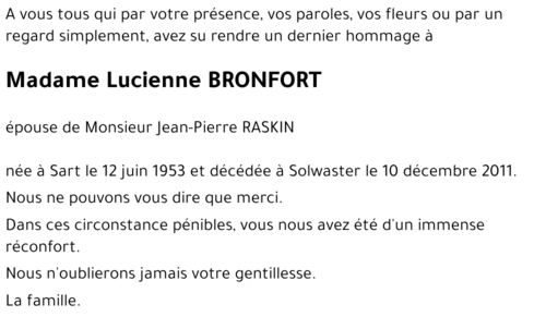 Lucienne BRONFORT