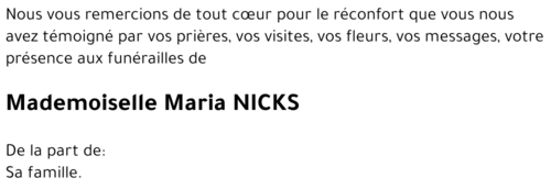 Maria NICKS
