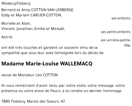 Marie-Louise WALLEMACQ