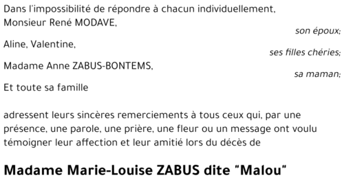 Marie-Louise ZABUS