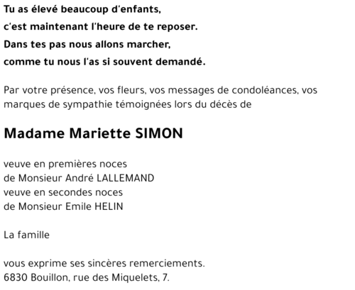 Mariette SIMON
