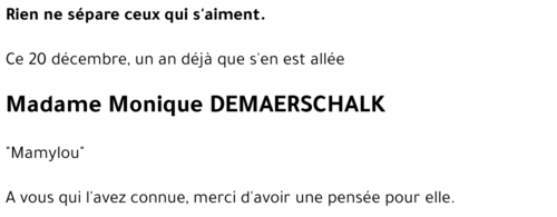 Monique DEMAERSCHALK